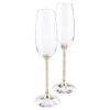 Crystalline Toasting Flutes Gold Tone (Set Of 2)