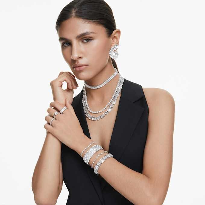 Curiosa Bangle Watch Crystal Bracelet, Silver Tone, Stainless Steel Curiosa Bangle Watch Crystal Bracelet, Silver Tone, Stainless Steel