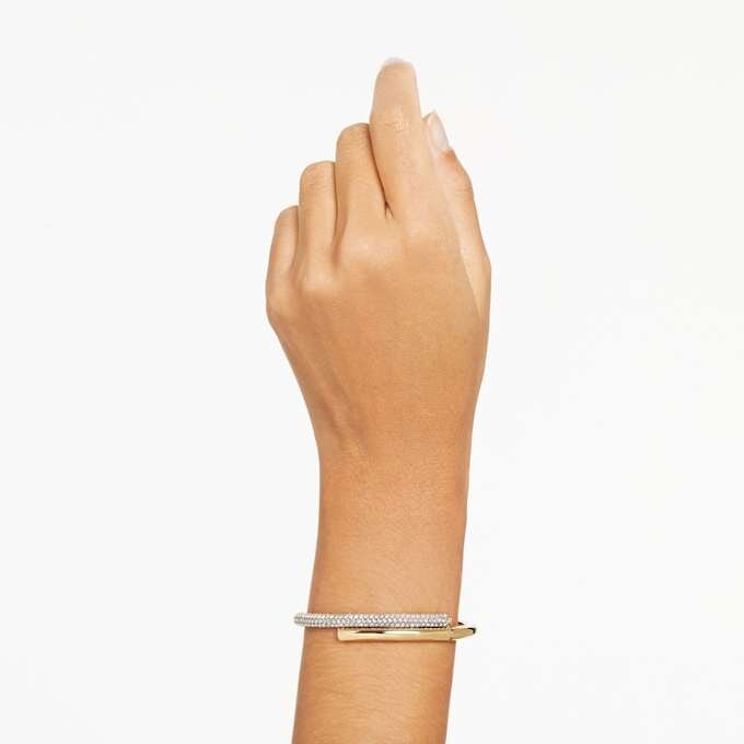 Dextera Bangle Magnetic Closure, White, Gold-Tone Plated Dextera Bangle Magnetic Closure, White, Gold-Tone Plated