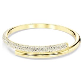 Dextera Bangle Magnetic Closure, White, Gold-Tone Plated