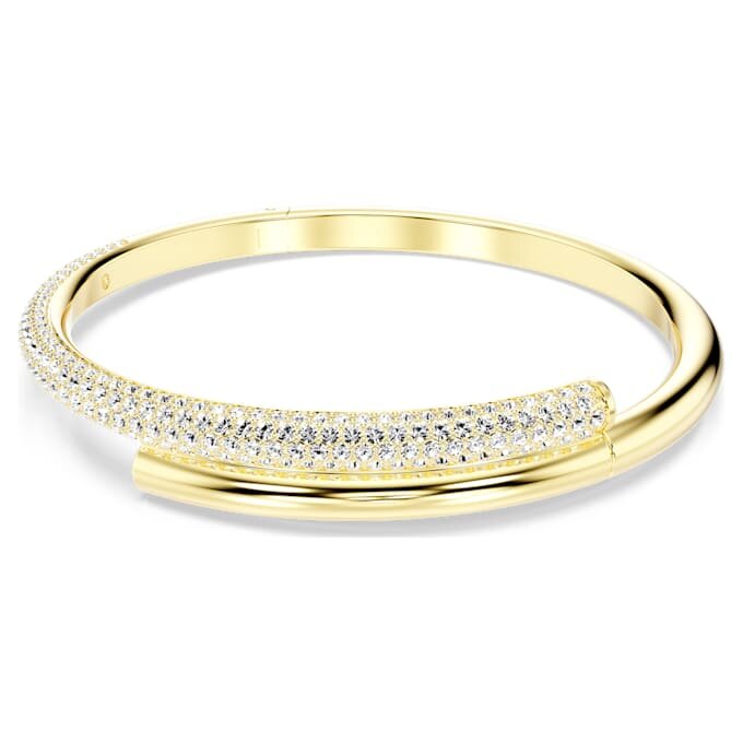 Dextera Bangle Magnetic Closure, White, Gold-Tone Plated Dextera Bangle Magnetic Closure, White, Gold-Tone Plated