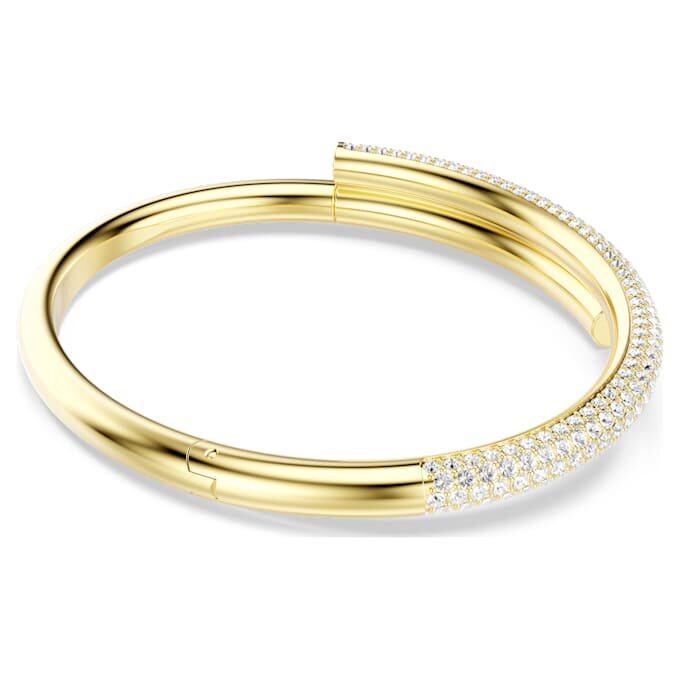 Dextera Bangle Magnetic Closure, White, Gold-Tone Plated Dextera Bangle Magnetic Closure, White, Gold-Tone Plated