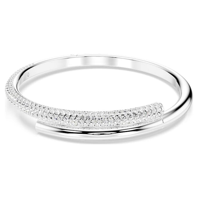 Dextera Bangle Magnetic Closure, White, Rhodium Plated Dextera Bangle Magnetic Closure, White, Rhodium Plated