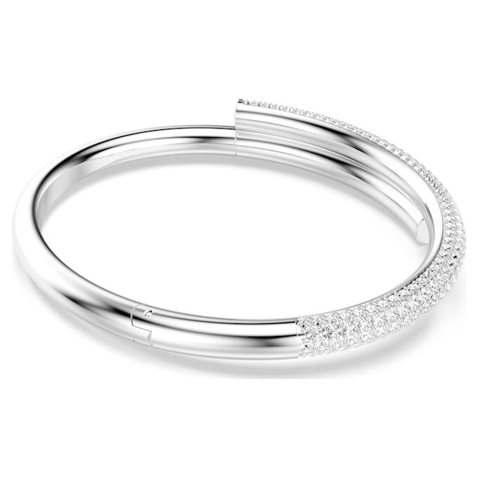 Dextera Bangle Magnetic Closure, White, Rhodium Plated Dextera Bangle Magnetic Closure, White, Rhodium Plated