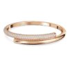 Dextera Bangle Magnetic Closure, White, Rose Gold-Tone Plated Dextera Bangle Magnetic Closure, White, Rose Gold-Tone Plated