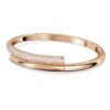 Dextera Bangle Magnetic Closure, White, Rose Gold-Tone Plated Dextera Bangle Magnetic Closure, White, Rose Gold-Tone Plated