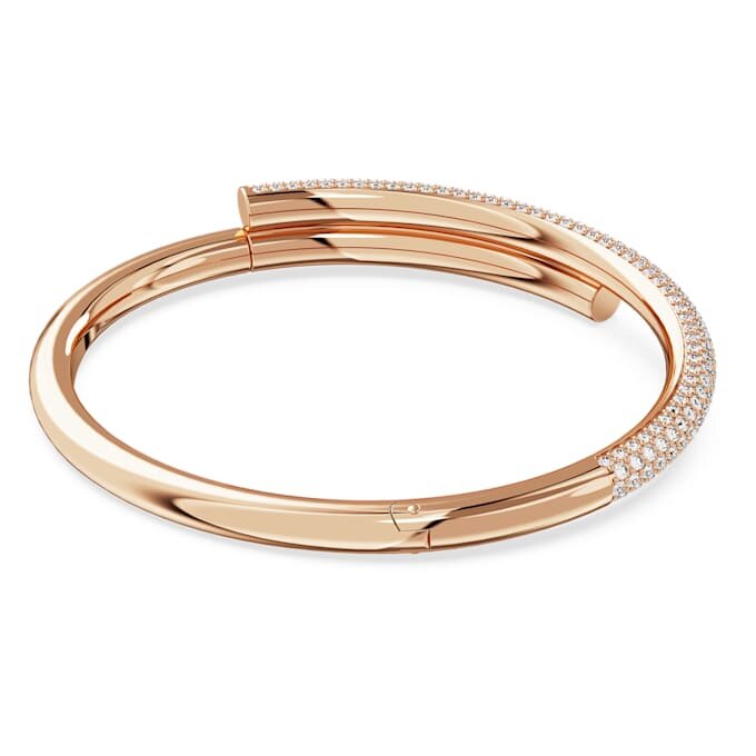 Dextera Bangle Magnetic Closure, White, Rose Gold-Tone Plated Dextera Bangle Magnetic Closure, White, Rose Gold-Tone Plated