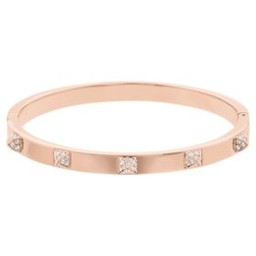 Dextera Bangle Pavé, White, Rose Gold-Tone Plated