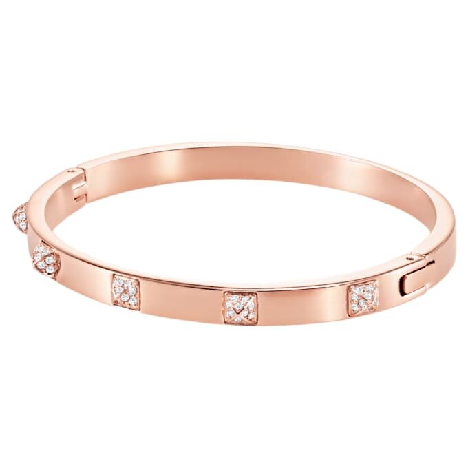 Dextera Bangle Pavé, White, Rose Gold-Tone Plated Dextera Bangle Pavé, White, Rose Gold-Tone Plated