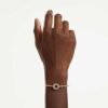 Dextera Bangle Round Cut, White, Gold-Tone Plated