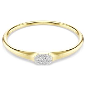 Dextera Bangle Round Cut, White, Gold-Tone Plated