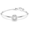 Dextera Bangle Round Cut, White, Rhodium Plated