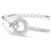 Dextera Bangle Round Cut, White, Rhodium Plated