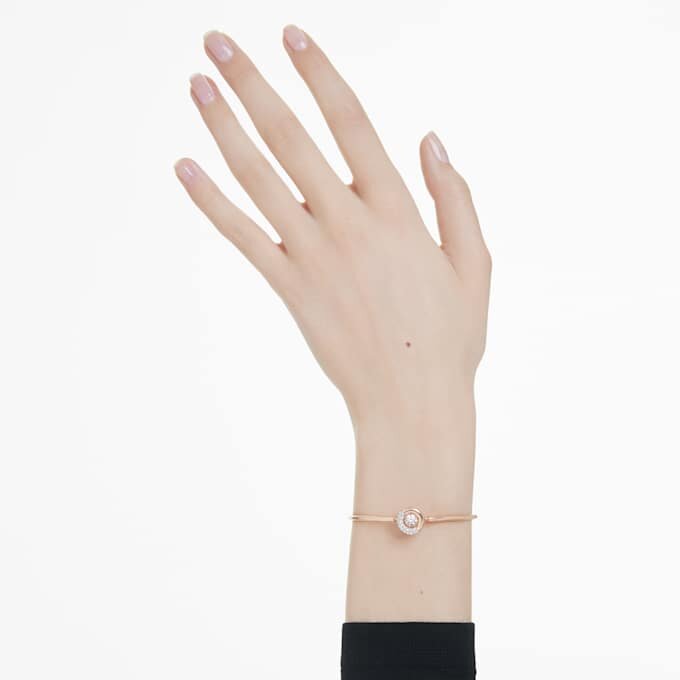 Dextera Bangle Round Cut, White, Rose Gold-Tone Plated Dextera Bangle Round Cut, White, Rose Gold-Tone Plated