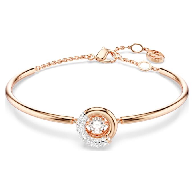 Dextera Bangle Round Cut, White, Rose Gold-Tone Plated Dextera Bangle Round Cut, White, Rose Gold-Tone Plated