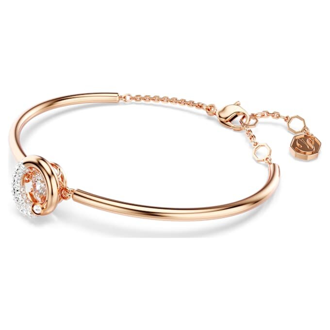 Dextera Bangle Round Cut, White, Rose Gold-Tone Plated Dextera Bangle Round Cut, White, Rose Gold-Tone Plated