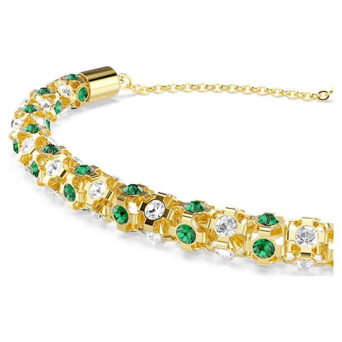 Dextera Bracelet Round Cut, Green, Gold-Tone Finish Dextera Bracelet Round Cut, Green, Gold-Tone Finish