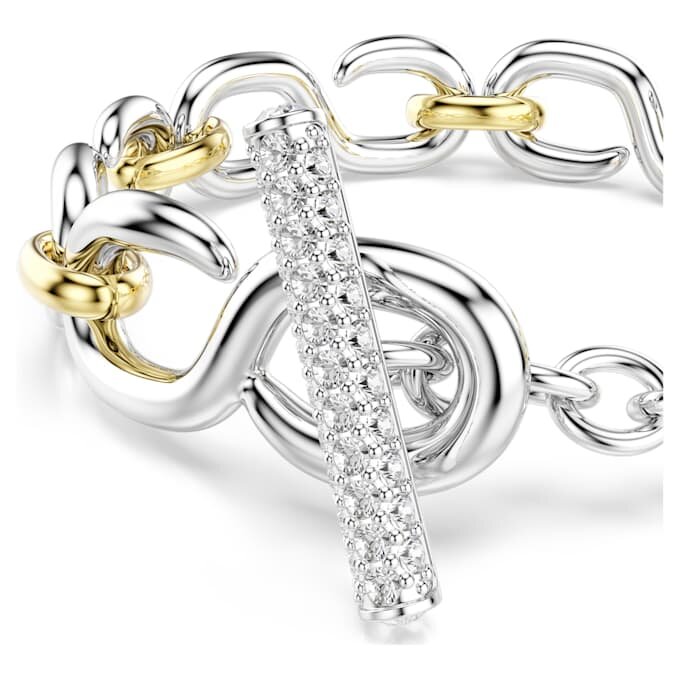 Dextera Bracelet Round Cut, T-Bar, White, Mixed Metal Finish Dextera Bracelet Round Cut, T-Bar, White, Mixed Metal Finish