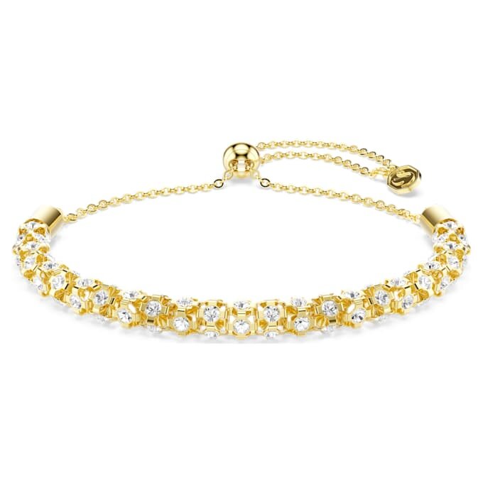 Dextera Bracelet Round Cut, White, Gold-Tone Finish Dextera Bracelet Round Cut, White, Gold-Tone Finish