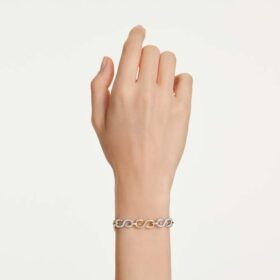 Dextera Bracelet Round Cut, White, Mixed Metal Finish