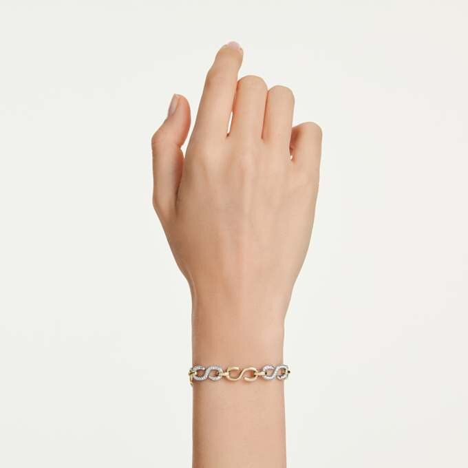 Dextera Bracelet Round Cut, White, Mixed Metal Finish Dextera Bracelet Round Cut, White, Mixed Metal Finish