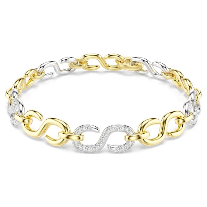 Dextera Bracelet Round Cut, White, Mixed Metal Finish Dextera Bracelet Round Cut, White, Mixed Metal Finish