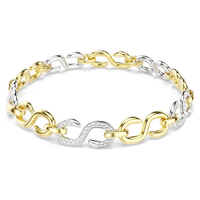 Dextera Bracelet Round Cut, White, Mixed Metal Finish Dextera Bracelet Round Cut, White, Mixed Metal Finish