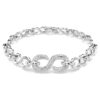 Dextera Bracelet Round Cut, White, Rhodium Plated