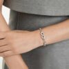 Dextera Bracelet Round Cut, White, Rhodium Plated