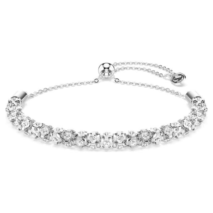 Dextera Bracelet Round Cut, White, Stainless Steel Dextera Bracelet Round Cut, White, Stainless Steel