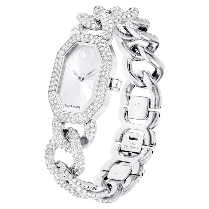 Dextera Chain Watch Swiss Made, Crystal Bracelet, Silver Tone, Stainless Steel Dextera Chain Watch Swiss Made, Crystal Bracelet, Silver Tone, Stainless Steel