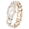 Dextera Chain Watch Swiss Made, Crystal Bracelet, White, Champagne Gold-Tone Finish Dextera Chain Watch Swiss Made, Crystal Bracelet, White, Champagne Gold-Tone Finish