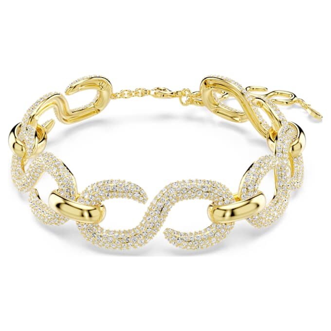 Dextera Choker Round Cut, White, Gold-Tone Plated Dextera Choker Round Cut, White, Gold-Tone Plated