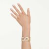 Dextera Cuff Round Cut, White, Gold-Tone Plated Dextera Cuff Round Cut, White, Gold-Tone Plated