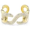 Dextera Cuff Round Cut, White, Gold-Tone Plated Dextera Cuff Round Cut, White, Gold-Tone Plated