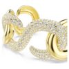 Dextera Cuff Round Cut, White, Gold-Tone Plated Dextera Cuff Round Cut, White, Gold-Tone Plated