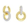 Dextera Hoop Earrings Asymmetrical Design, Interlocking Loop, White, Gold-Tone Plated Dextera Hoop Earrings Asymmetrical Design, Interlocking Loop, White, Gold-Tone Plated