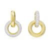Dextera Hoop Earrings Asymmetrical Design, Interlocking Loop, White, Gold-Tone Plated Dextera Hoop Earrings Asymmetrical Design, Interlocking Loop, White, Gold-Tone Plated