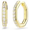 Dextera Hoop Earrings Octagon Shape, Round Cut, Medium, White, Gold-Tone Plated