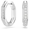 Dextera Hoop Earrings Octagon Shape, Round Cut, Small, White, Rhodium Plated Dextera Hoop Earrings Octagon Shape, Round Cut, Small, White, Rhodium Plated