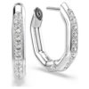 Dextera Hoop Earrings Octagon Shape, Round Cut, Small, White, Rhodium Plated Dextera Hoop Earrings Octagon Shape, Round Cut, Small, White, Rhodium Plated