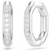 Dextera Hoop Earrings Octagon Shape, Round Cut, Small, White, Rhodium Plated Dextera Hoop Earrings Octagon Shape, Round Cut, Small, White, Rhodium Plated