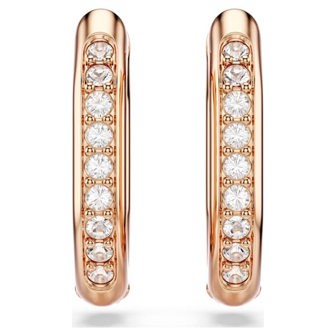 Dextera Hoop Earrings Octagon Shape, Round Cut, Small, White, Rose Gold-Tone Plated Dextera Hoop Earrings Octagon Shape, Round Cut, Small, White, Rose Gold-Tone Plated