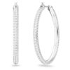 Dextera Hoop Earrings Pavé, Large, White, Rhodium Plated Dextera Hoop Earrings Pavé, Large, White, Rhodium Plated