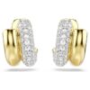 Dextera Hoop Earrings Round Cut, Mini, White, Gold-Tone Plated Dextera Hoop Earrings Round Cut, Mini, White, Gold-Tone Plated