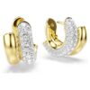 Dextera Hoop Earrings Round Cut, Mini, White, Gold-Tone Plated Dextera Hoop Earrings Round Cut, Mini, White, Gold-Tone Plated