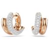 Dextera Hoop Earrings Round Cut, Mini, White, Rose Gold-Tone Plated Dextera Hoop Earrings Round Cut, Mini, White, Rose Gold-Tone Plated
