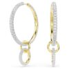 Dextera Hoop Earrings Round Cut, White, Gold-Tone Plated Dextera Hoop Earrings Round Cut, White, Gold-Tone Plated