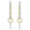 Dextera Hoop Earrings Round Cut, White, Gold-Tone Plated Dextera Hoop Earrings Round Cut, White, Gold-Tone Plated