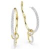 Dextera Hoop Earrings Round Cut, White, Gold-Tone Plated Dextera Hoop Earrings Round Cut, White, Gold-Tone Plated